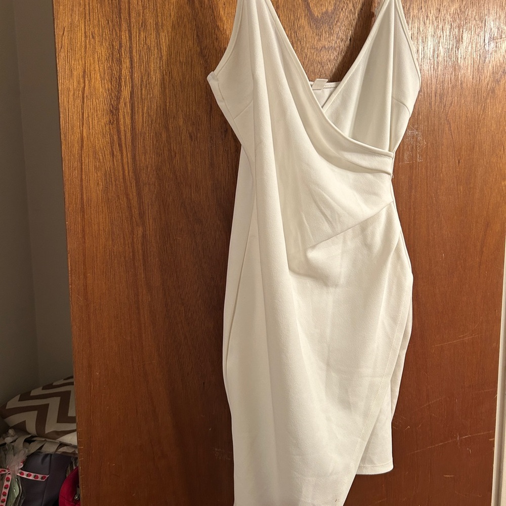 Amazon Asymmetrical White Dress
